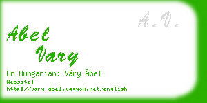 abel vary business card