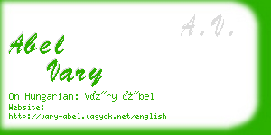 abel vary business card